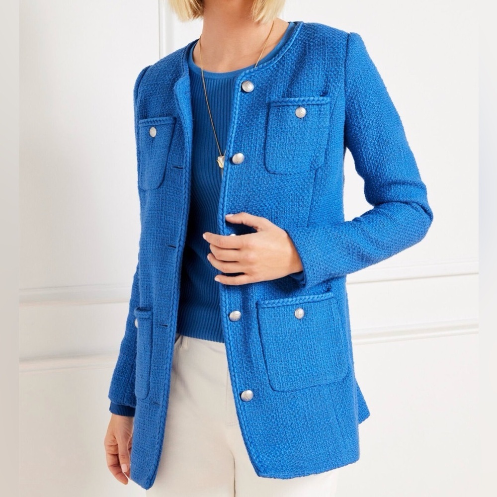 NWT Talbots Tweed Topper Coat Size 4 Feminine Flattering
